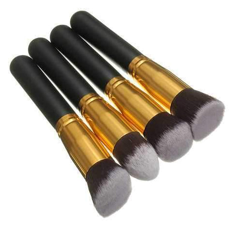 Luckyfine 4pcs Soft Makeup Brushes Set Wooden Handle Blush