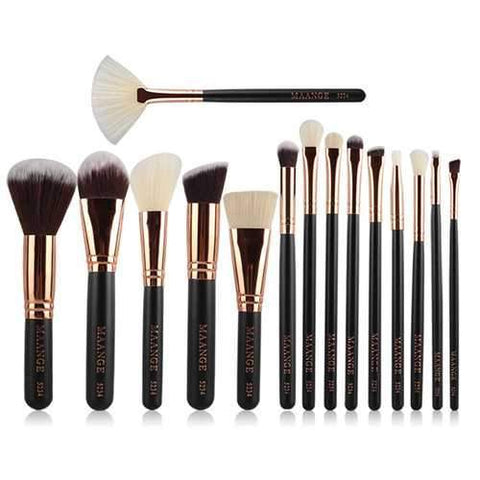 15pcs MAANGE Makeup Cosmetic Brushes Kit Set Facial Foundation Blush Blending Eyeshadow
