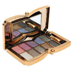 10 Colors Diamond Shiny Shimmer Eyeshadow Palette Mirror Brush Eye Makeup Comestic