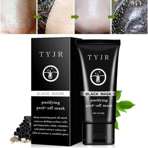 TYJR Blackhead Remover Face Mask Nose Acne Pore Deep Cleansing Purifying Peel Off Black Mud 50ml