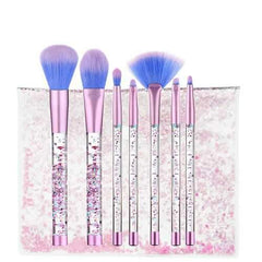 LuckyFine 7pcs Glitter Liquid Handle Makeup Brushes Mermaid Blending Foundation Eye Shadow Lips