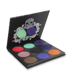 TZ COSMETIX 9 Colors Skull Eye Shadow Palette Halloween Matte Shimmer Diamond Foiled Makeup Cosplay