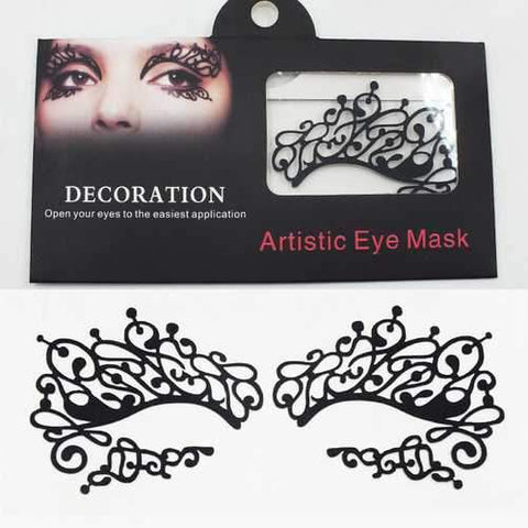 Halloween Squishy Eye Liner Sticker Lace Fretwork Papercut Face Tattoo Temporary Costume Party