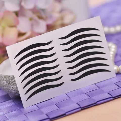 LuckyFine 8 Pairs Black Eyeliner Double Eyelid Sticker Cat's Eyes Liner Tattoo Invisible Makeup